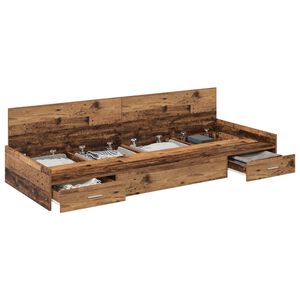 vidaXL Рамка за легло Старо дърво 100 x 200 cm Инженерна дървесина