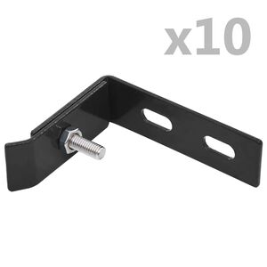 vidaXL Ъглови крепежни планки, 10 комплекта, антрацит