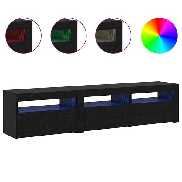 vidaXL ТВ шкаф 2 pcs Черния дъб 180 x 35 x 40 см Инженерно дърво