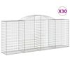 vidaXL Габионни кошници арка 30 бр 300x50x120/140см поцинковано желязо