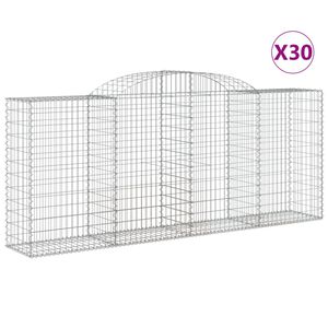 vidaXL Габионни кошници арка 30 бр 300x50x120/140см поцинковано желязо