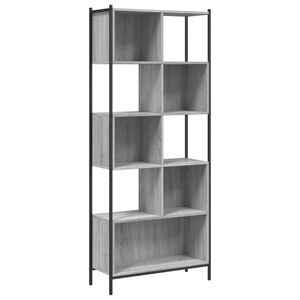 vidaXL Библиотека, сив сонома, 72x28x172 см, инженерно дърво