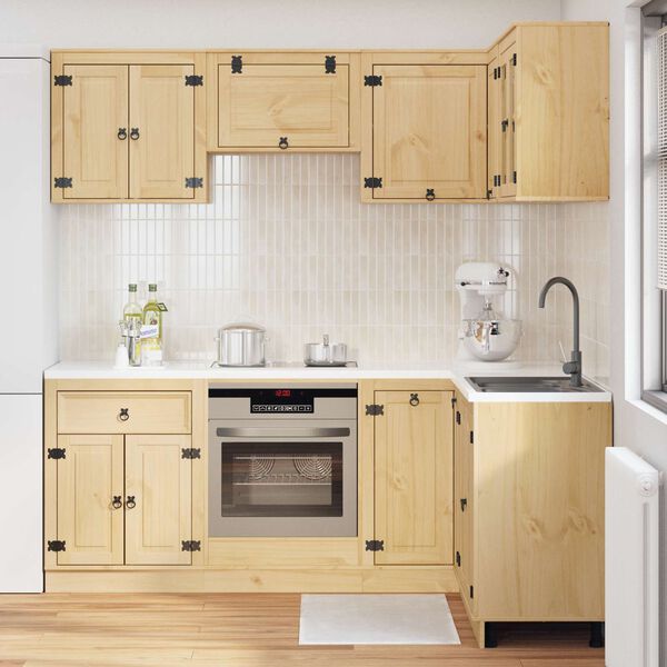 vidaXL За шкафове с рафт SKI 8 pcs Кехлибарен Солидно борово дърво