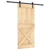 vidaXL Преплъзваща се врата 90 x 210 cm Естествено и черно