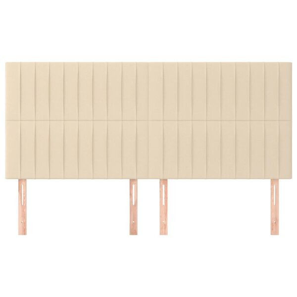 vidaXL Табла за легло, кремава, 160x5x118/128 см, плат