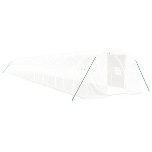 vidaXL Оранжерия със стоманена рамка бяла 60 м&sup2; 20x3x2 м