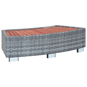vidaXL Спа стъпало, сиво, полиратан, 92x45x25 см
