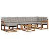 vidaXL Комплект дивани за открито 8 pcs Естествено и светло сиво