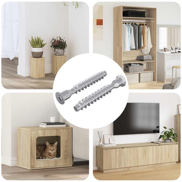 vidaXL Винтове confirmat 2 pcs Сребрист &Oslash;7 x 50 мм Метал