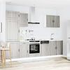 vidaXL Комплект кухненски шкафове, 7 части, "Porto", сив, инженерно дърво сонома