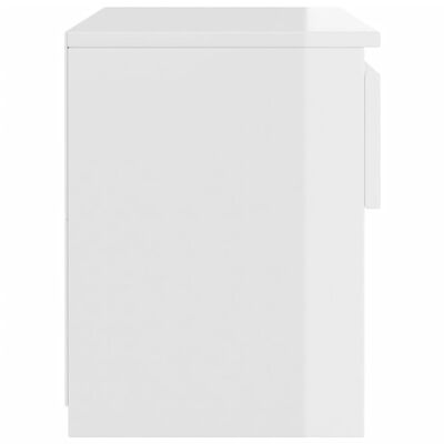 vidaXL Нощни шкафчета, 2 бр, бял гланц, 40x30x39 см, ПДЧ