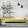 vidaXL Разтегателен диван с подлакътници, жълт, кадифе