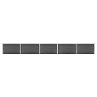 vidaXL Комплект оградни панели, WPC, 872x105 см, черен