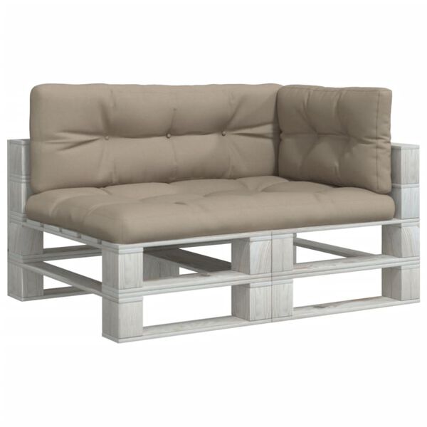 vidaXL Палетни възглавници, 3 бр, таупе, текстил