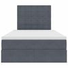 vidaXL Легло с място за съхранение и LED Тъмен сив 120 x 200 cm Кадифе