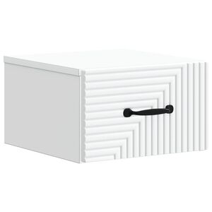 vidaXL Спален шкаф с монтаж на стена с чекмедже Бяло 34,5 x 33 x 20 см