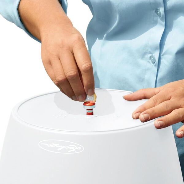 LECHUZA Плантер Cubico Color 35 ALL-IN-ONE, бял, 13210