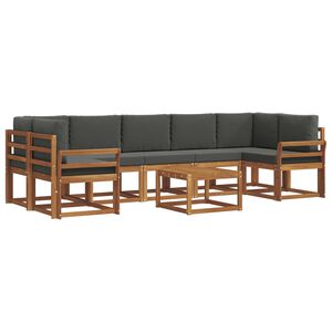 vidaXL Комплект дивани за открито 8 pcs Натурален и Антрацит