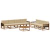 vidaXL Комплект дивани за открито 8 pcs Натурален и Бежов