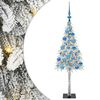vidaXL Коледно дърво с 150 LED светодиода Бяло 120 cm ПЕ и стомана