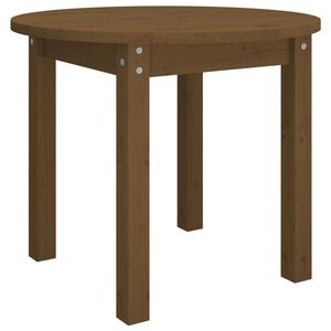 vidaXL Кафе маса, меденокафява, &Oslash; 55x45 см, борово дърво масив