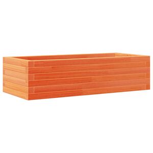 vidaXL Градинска кашпа, восъчнокафява, 90x40x23 см, борово дърво масив