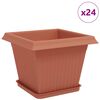 vidaXL Саксии за растения 24 бр. Червено тухла Пластмаса