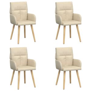 vidaXL Обедени столове 4 pcs Текстил Кремаво 60 x 56 x 96 см