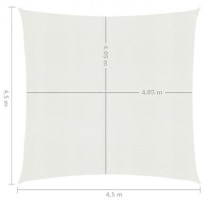 vidaXL Платно-сенник, 160 г/м², бяло, 4,5x4,5 м, HDPE