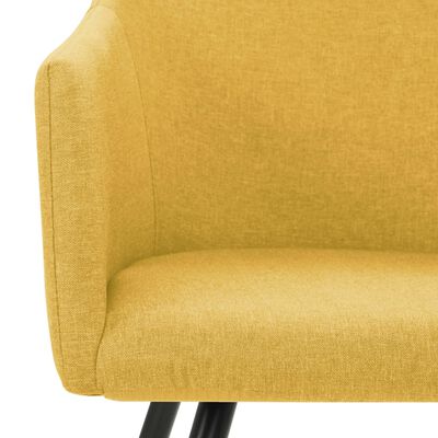 vidaXL Трапезни столове, 4 бр, жълти, текстил