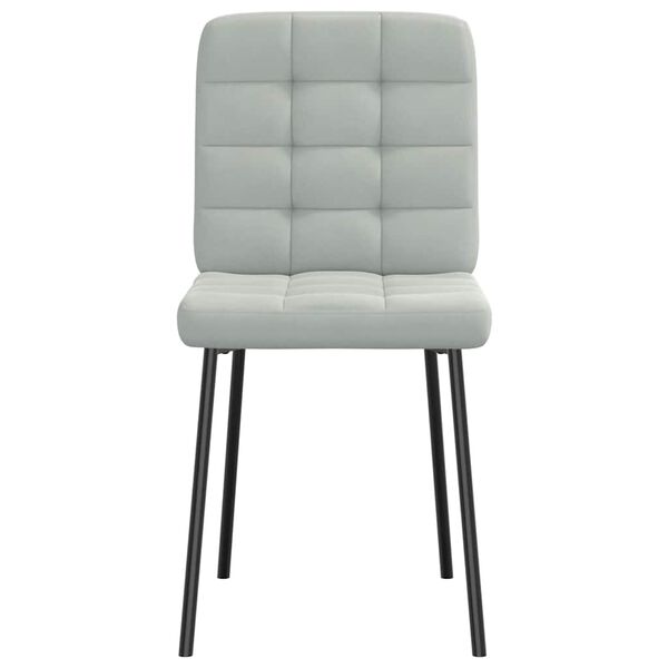 vidaXL Трапезни столове, 6 бр, светлосиви, кадифе