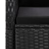 vidaXL Градински трапезен комплект 7 части възглавници черен полиратан