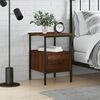 vidaXL Нощно шкафче, кафяв дъб, 34x36x50 см, инженерно дърво