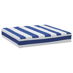 vidaXL Палетна възглавница синьо-бяло райе 60x60x8 см Оксфорд плат