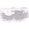 vidaXL Градински диван с възглавници, 7 части, бежов полиратан акация