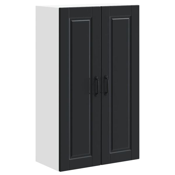 vidaXL Кухненски шкаф с рафт Черно 60 x 31 x 100 см Инженерно дърво