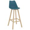 vidaXL Бар табуретки, 2 бр, тюркоаз, PP и буково дърво масив