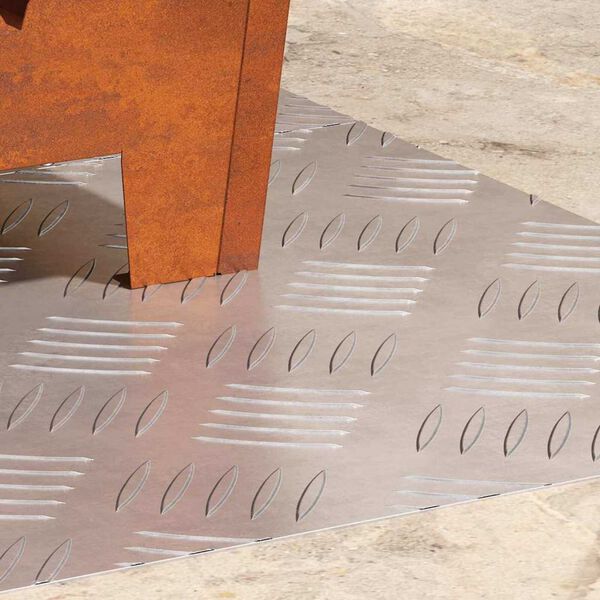 vidaXL Стъпало Правоъгълна 2 pcs Сребрист 60 x 40 cm Алуминий