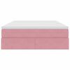 vidaXL Легло с място за съхранение и матрак Розово 140 x 190 cm Кадифе