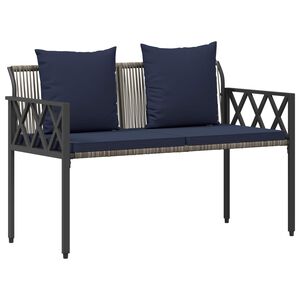 vidaXL Външни пейки 2 -Seater 116 x 56 x 75 см полиратан