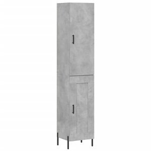 vidaXL Висок шкаф, бетонно сив, 34,5x34x180 см, инженерно дърво