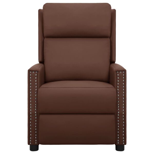 vidaXL Изправящ масажен стол, кафяв, изкуствена кожа