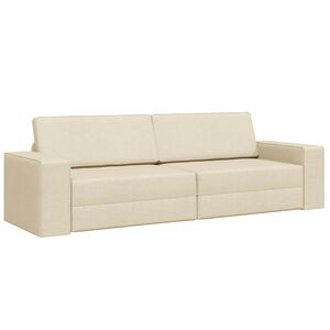 vidaXL Диван легло Крем 245 x 78 x 77 см текстил