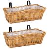 vidaXL Окачена кошница за саксии 2 pcs Кафяво 48 x 22 x 15 см