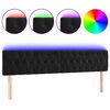 vidaXL LED горна табла за легло, черна, 180x7x78/88 см, кадифе