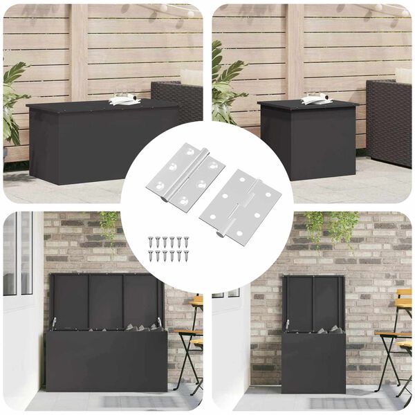 vidaXL Панта 2 pcs Сребрист 50 x 38 x 1,3 мм Стомана