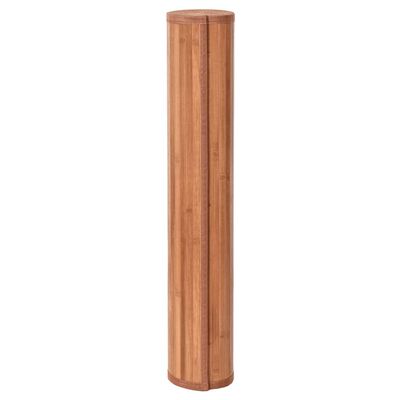 vidaXL Килим, правоъгълен, кафяв, 100x400 см, бамбук