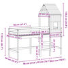 vidaXL Таванско легло със стълба и покрив, 90x200 см, бор масив