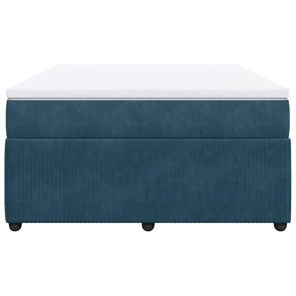 vidaXL Боксспринг легло с матрак, тъмносиня, 140x190 см, кадифе