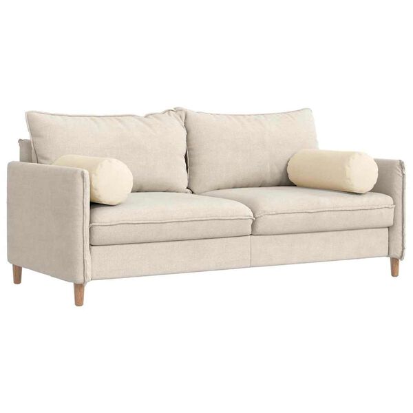 vidaXL Възглавници валяци 2 pcs Крем Ø 25 x 70 см Кордюрова тъкан